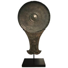 Miroir en bronze avec poignée, Asie du Sud-Est, style Cambodge, Cambodge