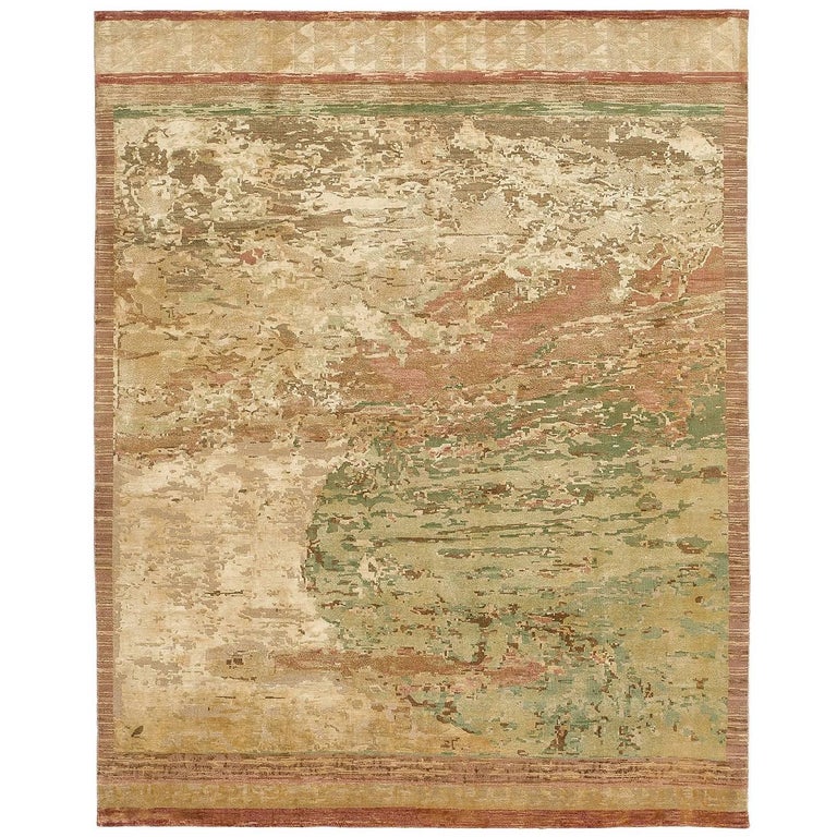 Cosmos Influence Gold Hand Knotted Area Rug Wool Silk In Stock Cosmos Influence Gold Hand Knotted Area Rug Wool Silk In Stock