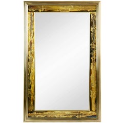 Bernhard Rohne for Mastercraft Acid Etched Brass Mirror, circa 1970