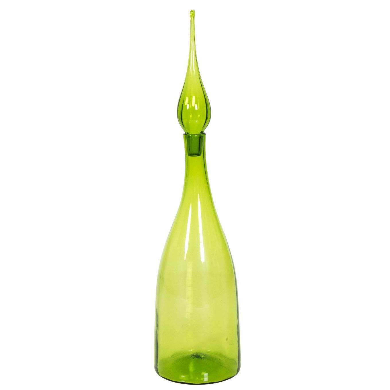 Green Blenko Glass Vase