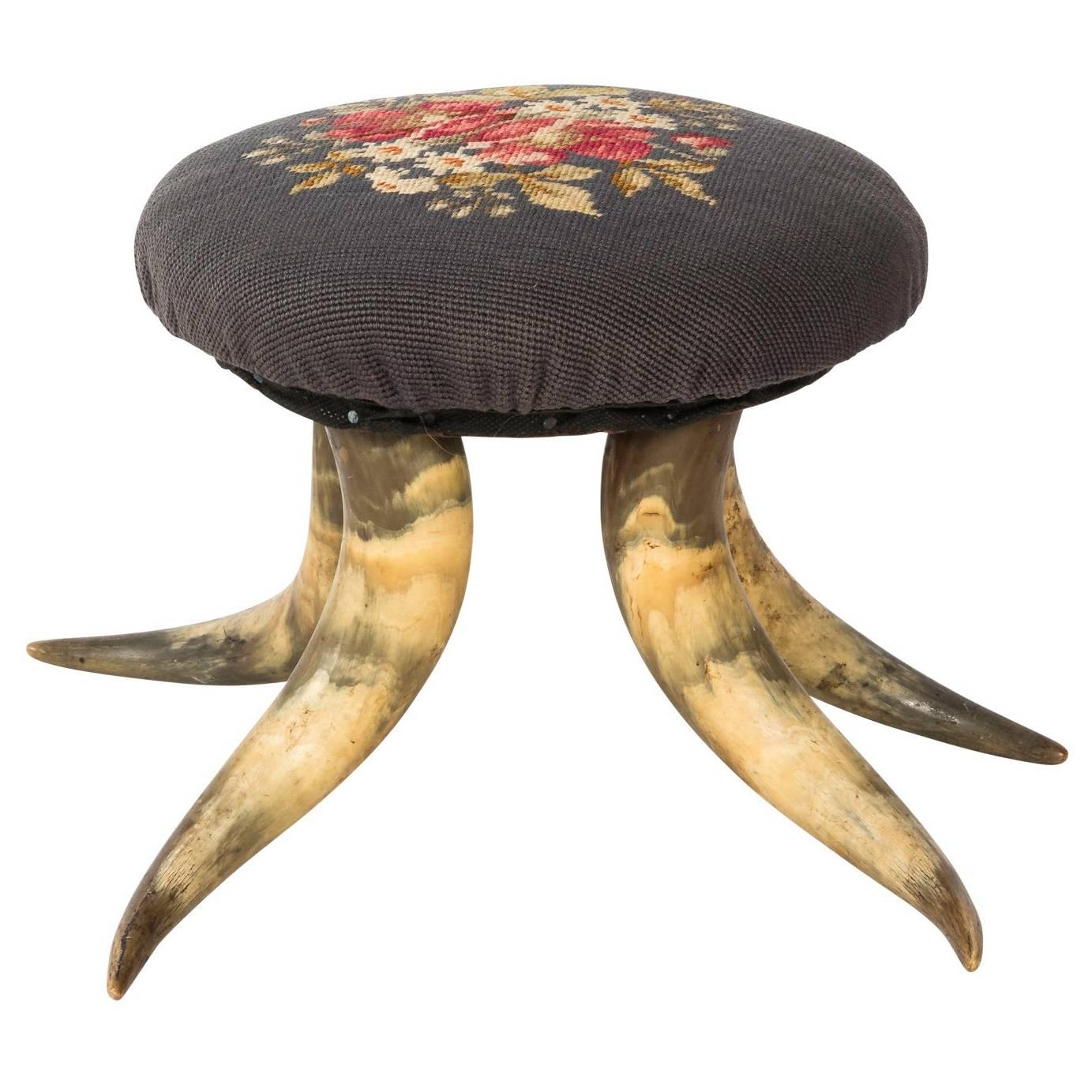 Antique Horn Footstool