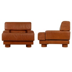 Percival Lafer Leather Club Chairs, Brazil, Pair, circa 1960