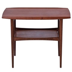 Danish Modern Teak Side Table with Shelf