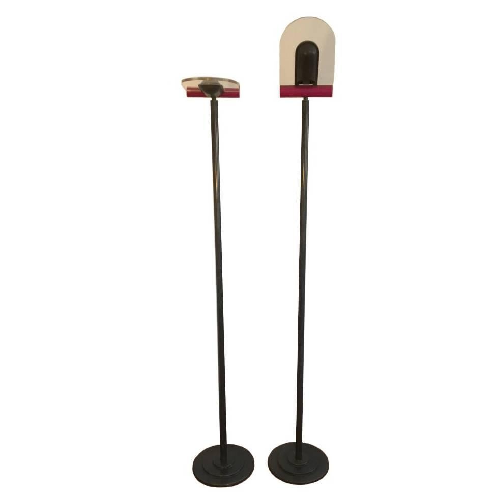Post Modern Italian Memphis Style Torchiere Floor Lamps For Sale