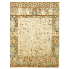 "Windswept" Beige Hand-Knotted Area Rug Wool, Silk, In Stock