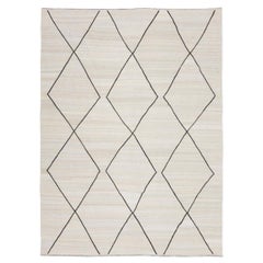 Contemporary Kilim in Beiges and Blacks Contemporary Kilim in Beiges and Blacks