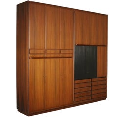 Wardrobe Rosewood Veneer Vintage Manufactured in Italy 1960s