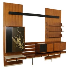 Living Room Cupboard Rosewood Veneer Formica Vintage Manufactured in Italy 1960