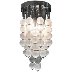 Midcentury Mazzega Chandelier with Pulegoso Glass Balls, Murano, 1970
