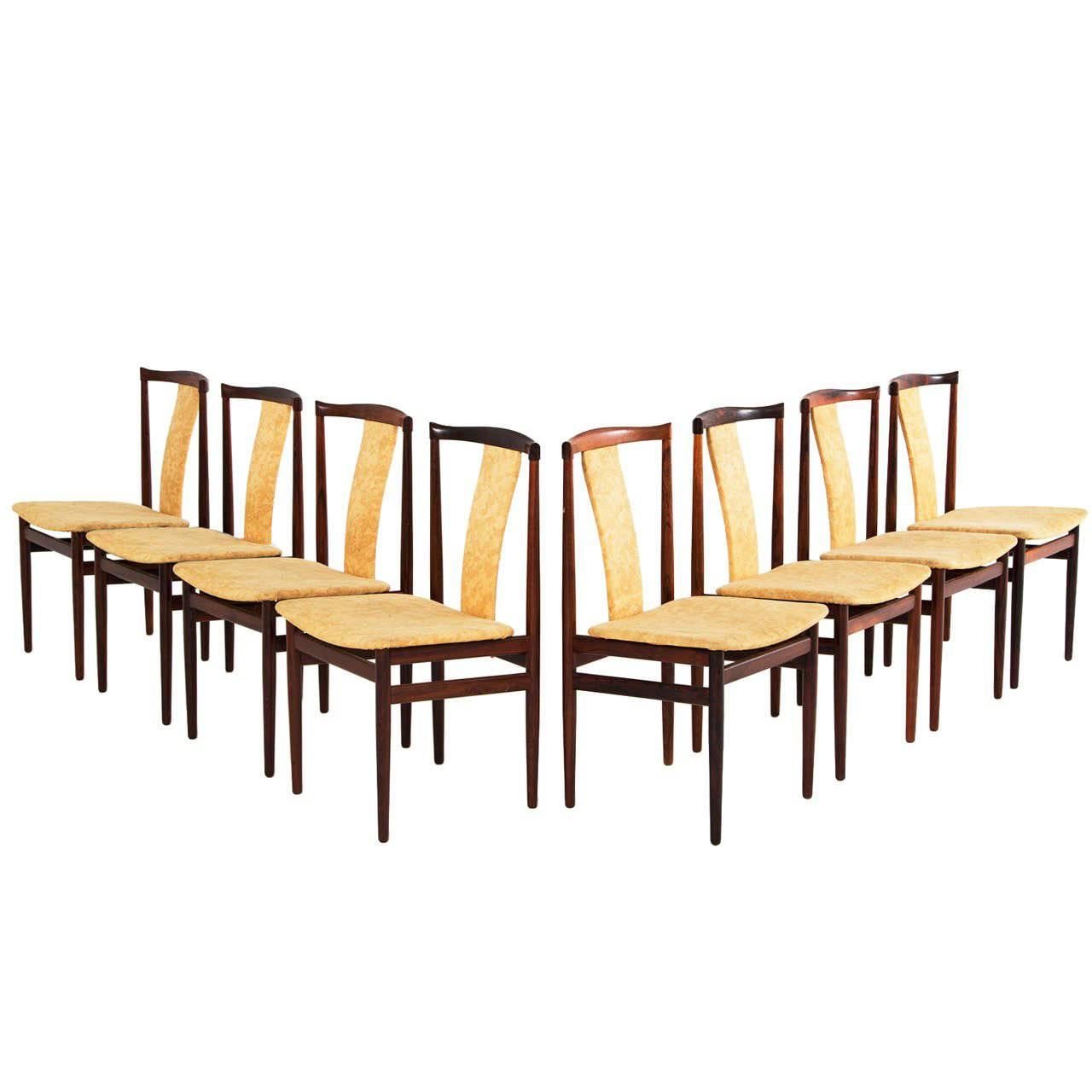 Danish Set of Eight Rosewood Dining Chairs