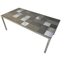 Stainless Steel 'Luar' Op Art Dining Table by Ross Littell for ICF