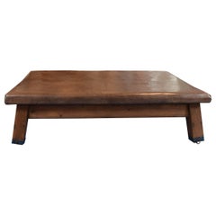 Wood and Leather Vaulting Bench or Table