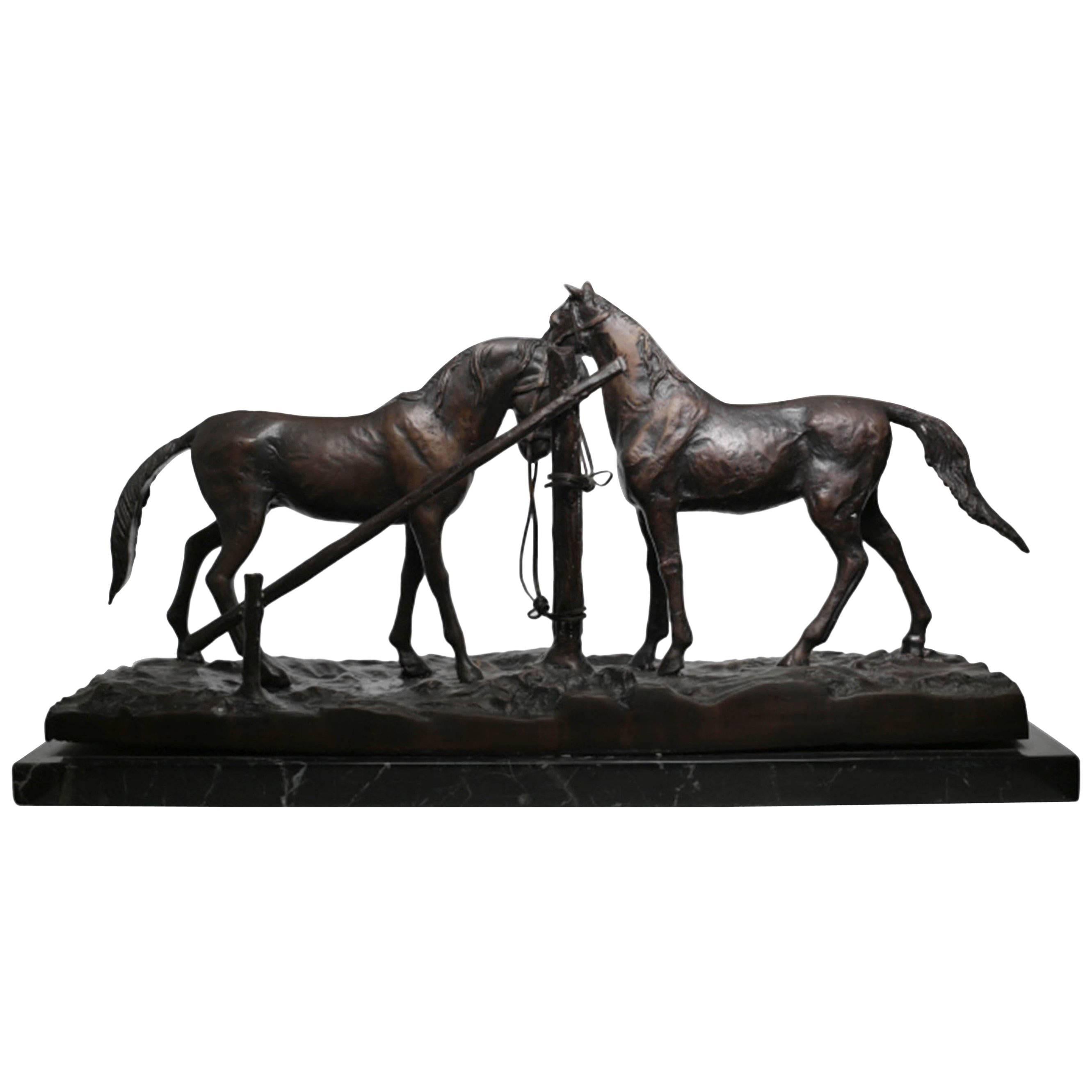 Bronze Horse Mene Style Sculpture 