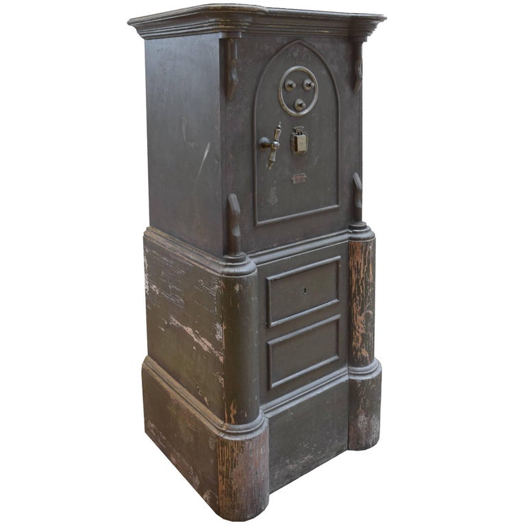 Spanish Iron, Brass and Wood Safe For Sale at 1stDibs