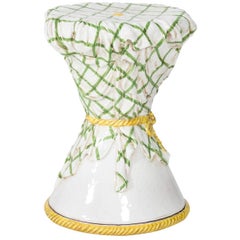 Mid 20th Century Majolica Garden Stool