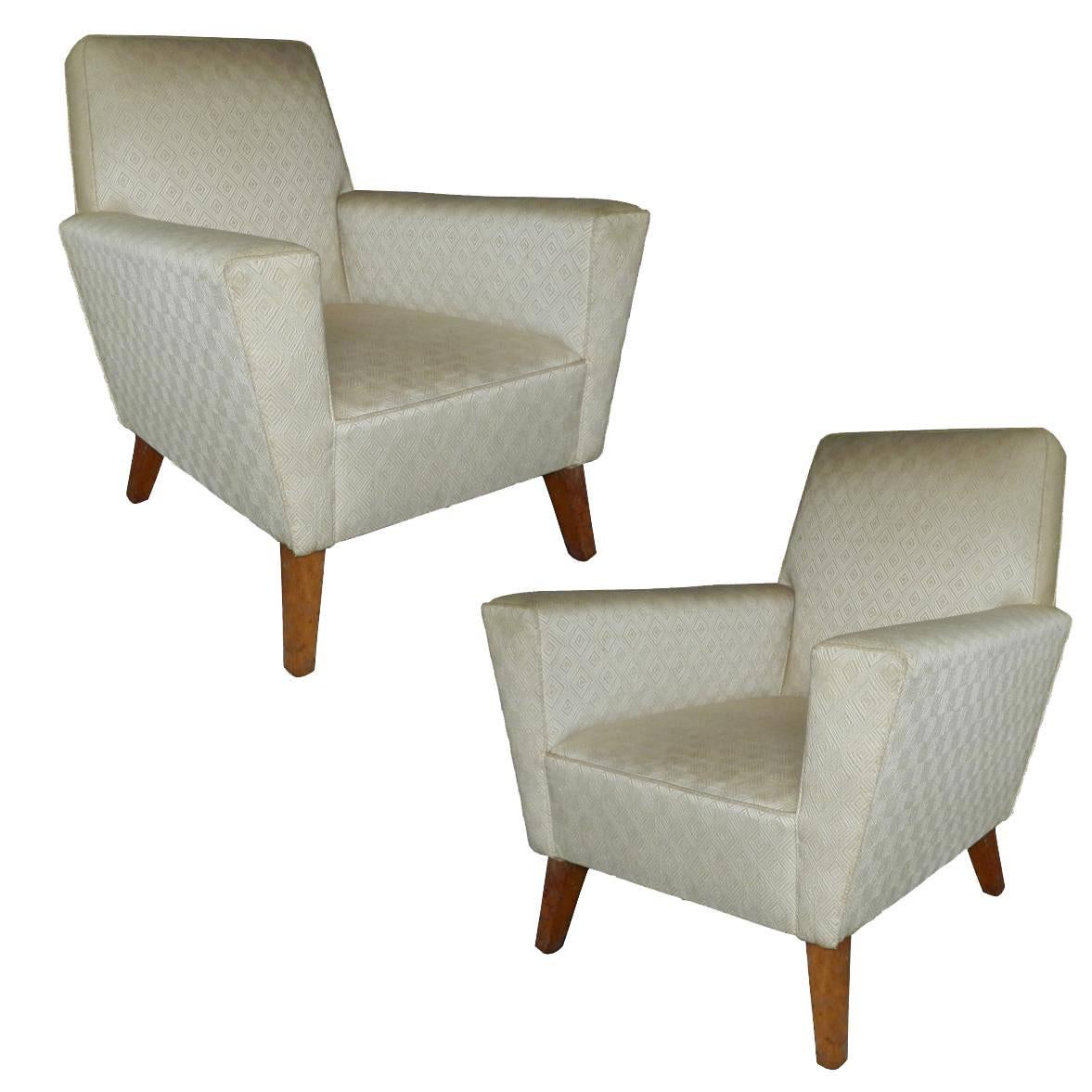 Pair of Art Deco armchairs circa 1945  For Sale