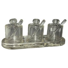 Retro Italian Mid-Century Modern 3 Piece Jam Or Spice Set Of Jars