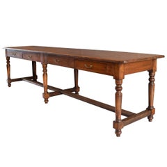 French Four-Drawer Walnut Draper's Table