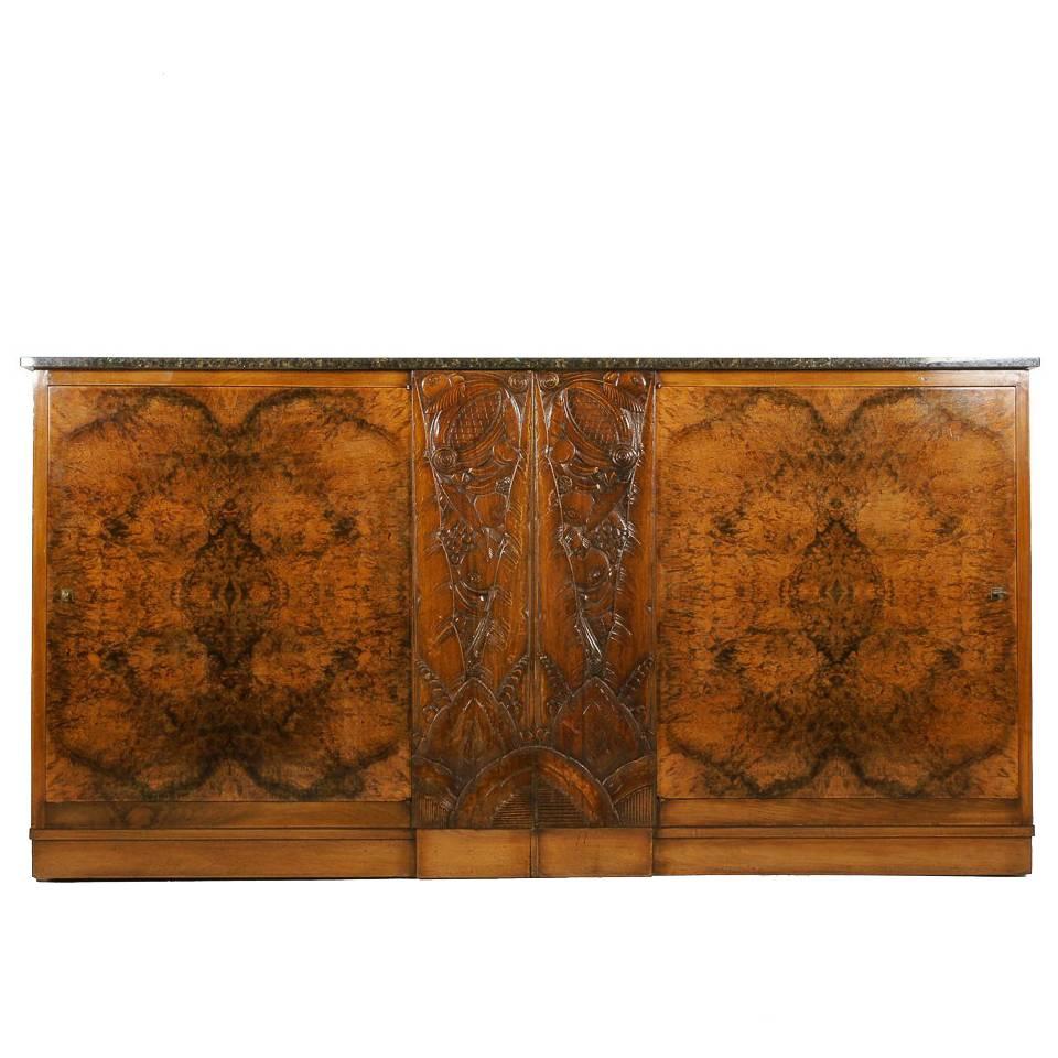 French Art Deco Walnut Sideboard 