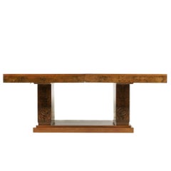 French Art Deco Walnut Dining Table