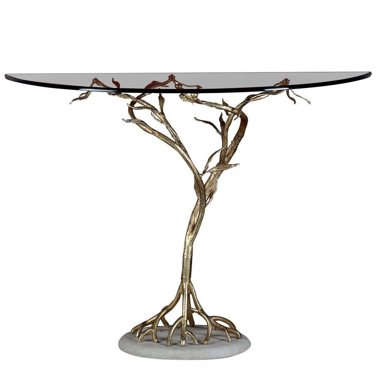 Tree-Like Glass Console For Sale at 1stDibs