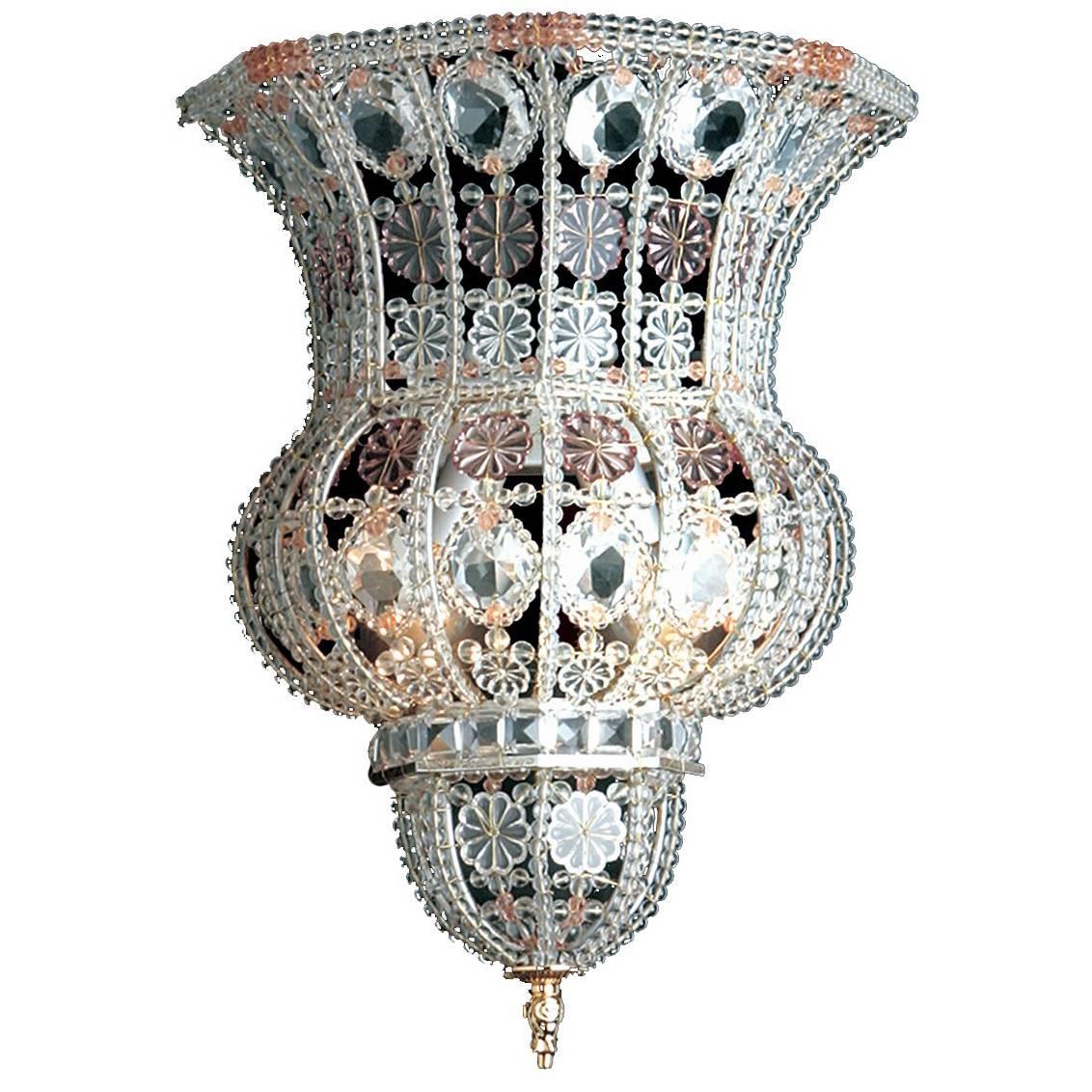 Crystal and Amethyst Sconce