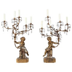 Pair of Italian Cherub Candelabra