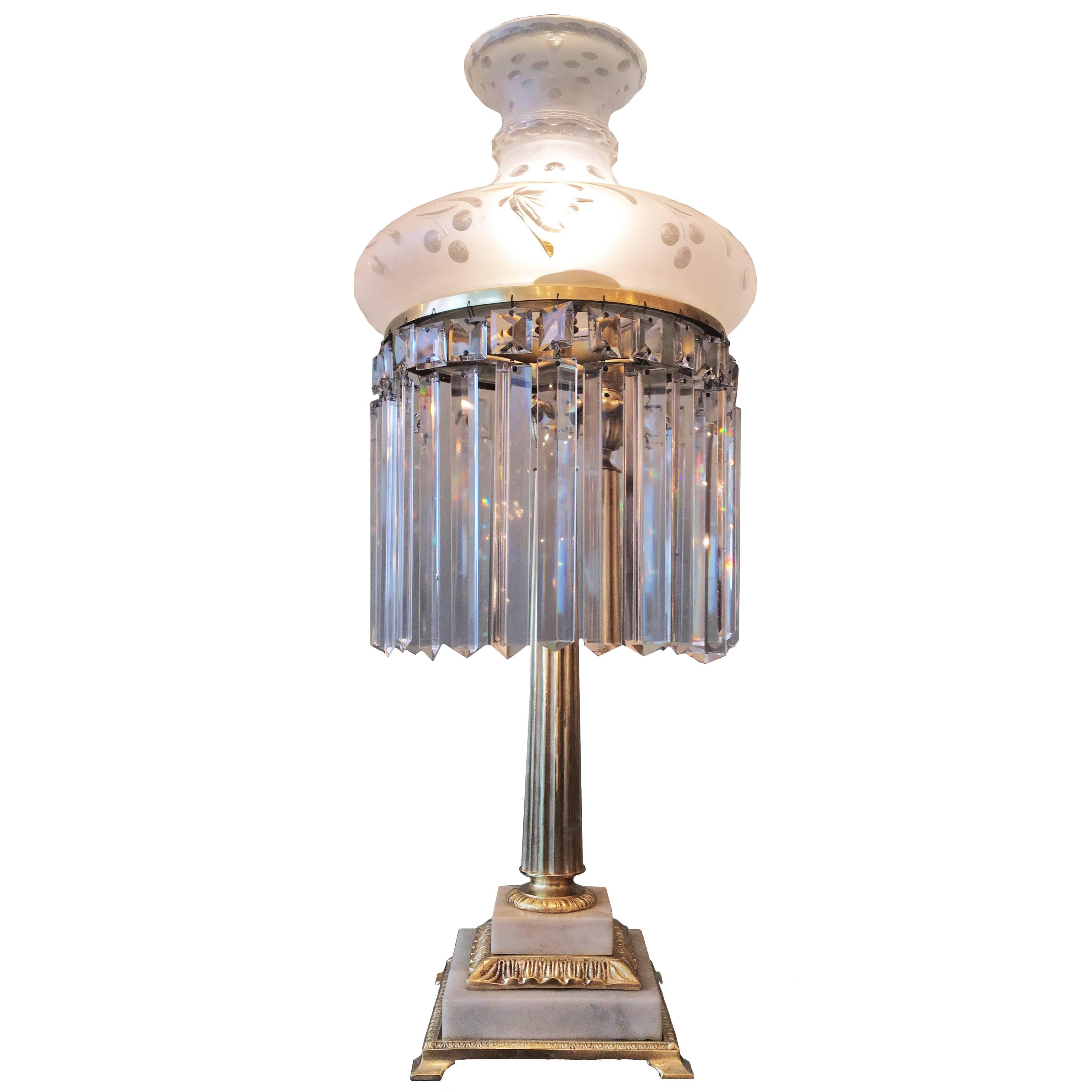 19th Century Sinumbra Colonial Revival Brass Lamp