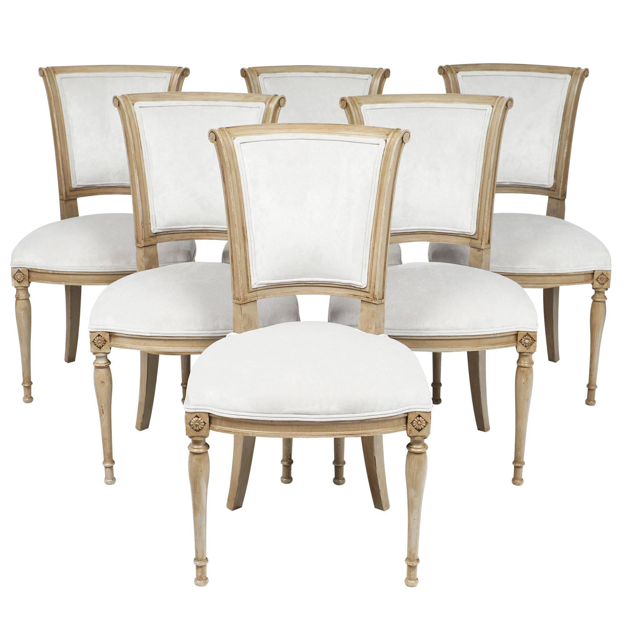 Set of Six Directoire Style Dining Chairs