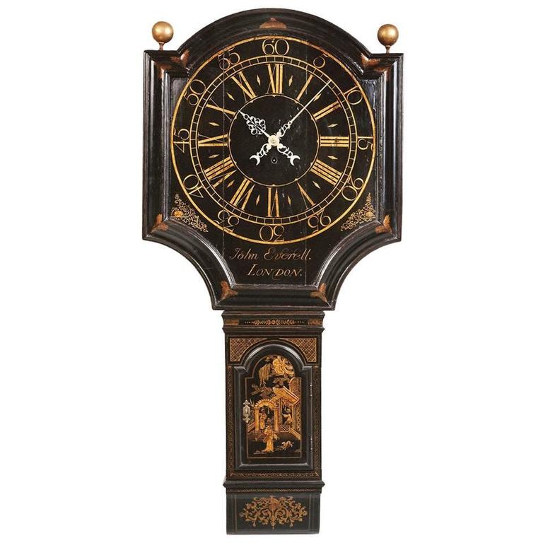 Lacquered Tavern Clock by John Everell, London at 1stdibs