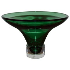 Italian Mid-Century Modern Green Murano Bowl
