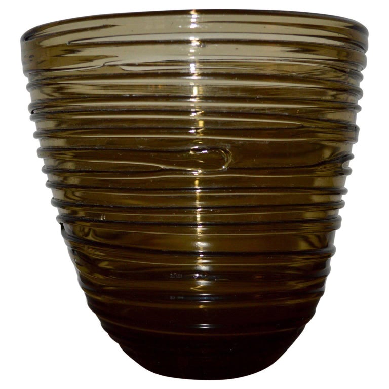 Italian MidCentury Modern Glass Vase For Sale at 1stDibs