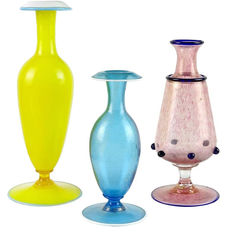 venetian murano yellow blue