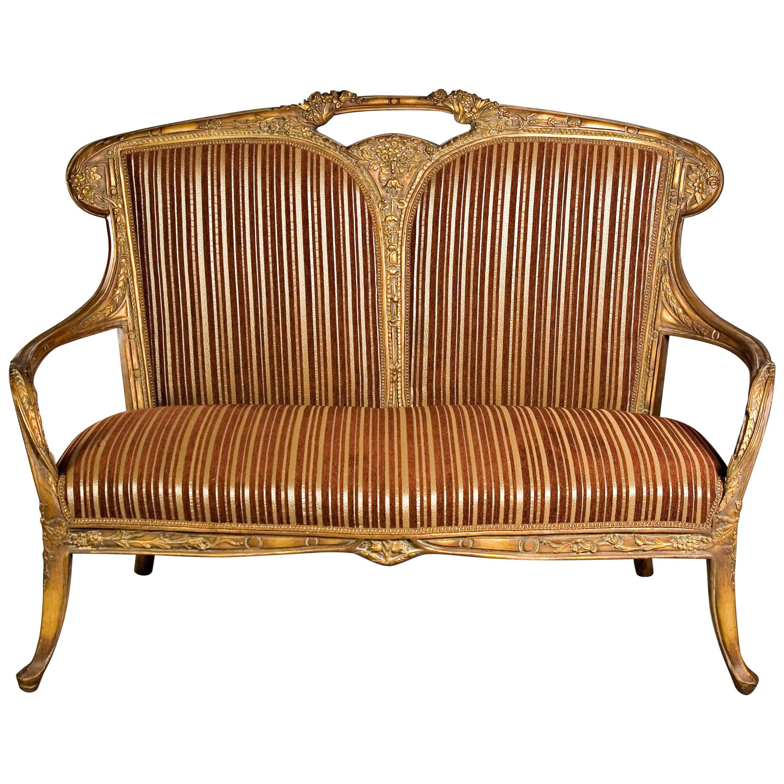 20th Century French Sofa in the Art Nouveau Style Beechwood