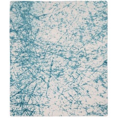 'Rooted Trails' Hand-Knotted Contemporary Abstract wool & silk Tibetan Rug 