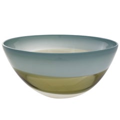 Earth Tone Blown Glass Bowl, Home Decor by Designer Caleb Siemon
