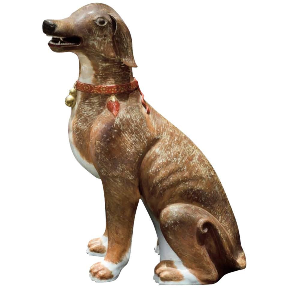 Chinese Qianlong Period Lifesize Hound Sculpture For Sale