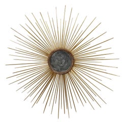 Large Contemporary Florentine Gilt Reclaimed Wood Sunburst Mirror Large Contemporary Florentine Gilt Reclaimed Wood Sunburst Mirror