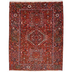 Djoharian Collection Antique Rug in Brown and Blue very good condition