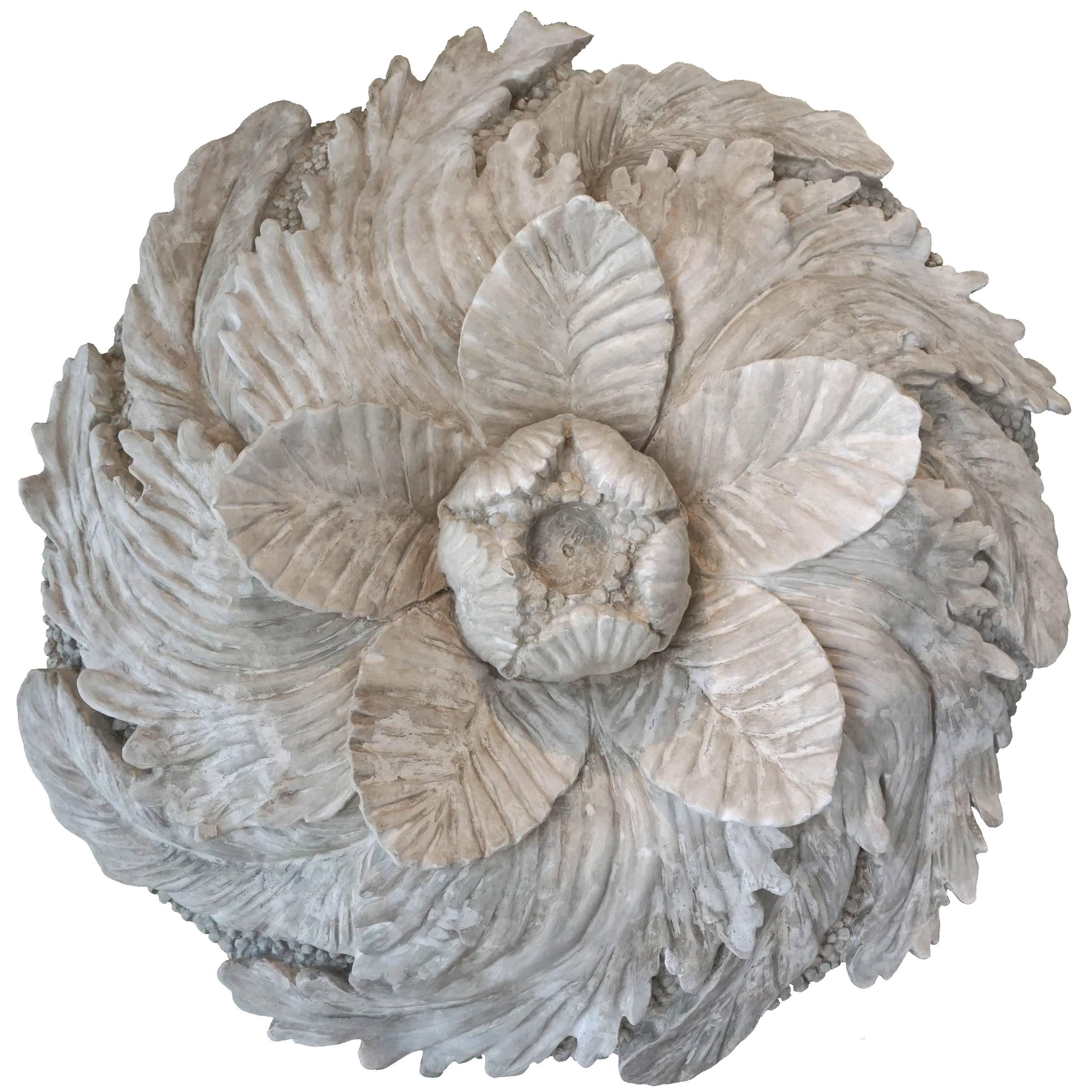 Early 20th Century Wall Mount Rosette in French Plaster