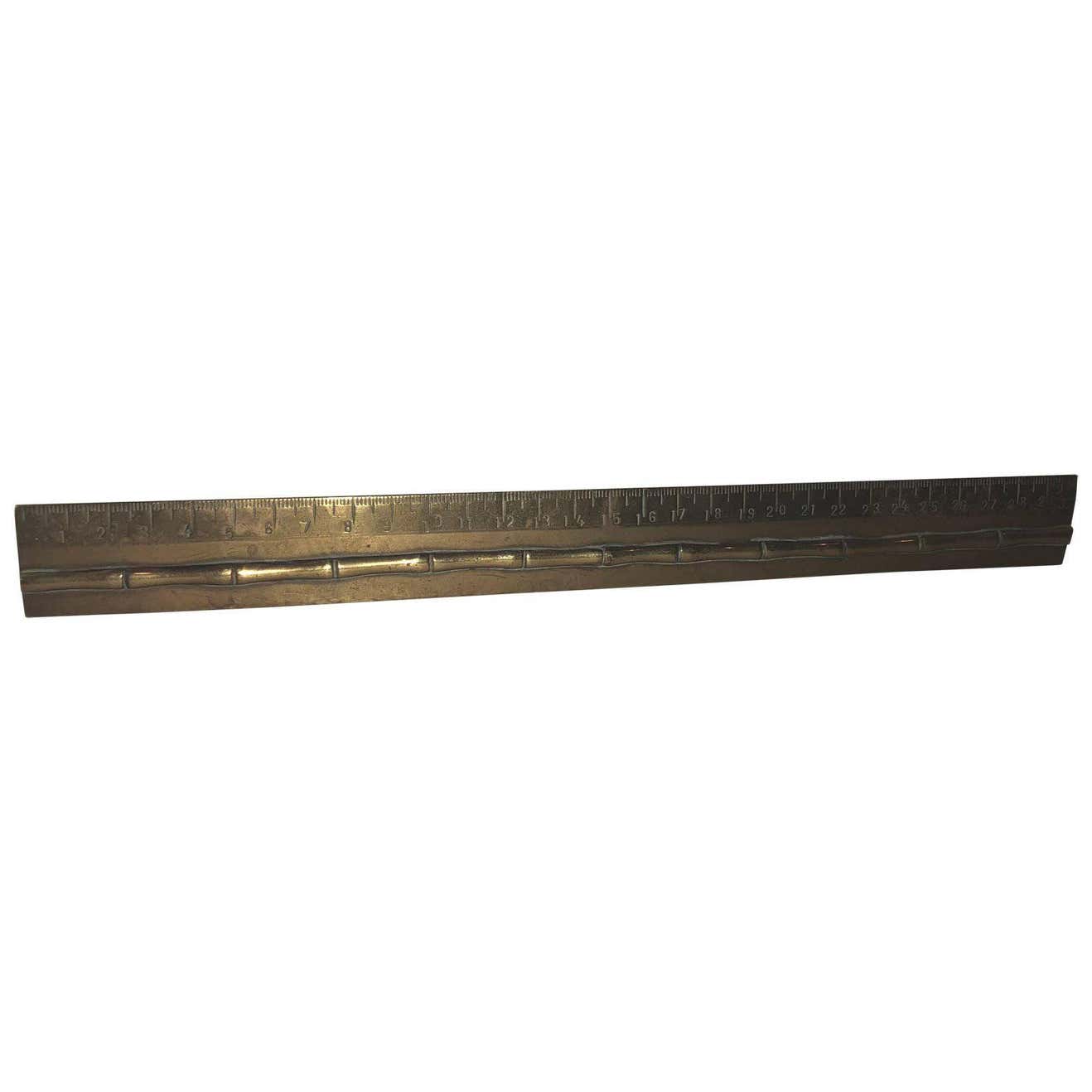 19th Century Faux Bamboo Desk Accessory Brass Ruler For Sale at 1stDibs