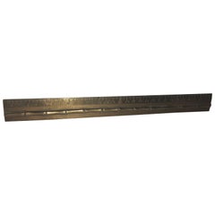 19th Century Faux Bamboo Desk Accessory Brass Ruler