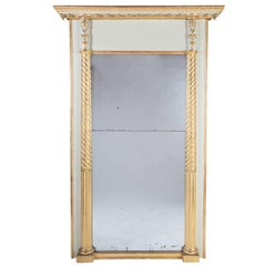 Antique Large 19th Century Split Plate Mirror