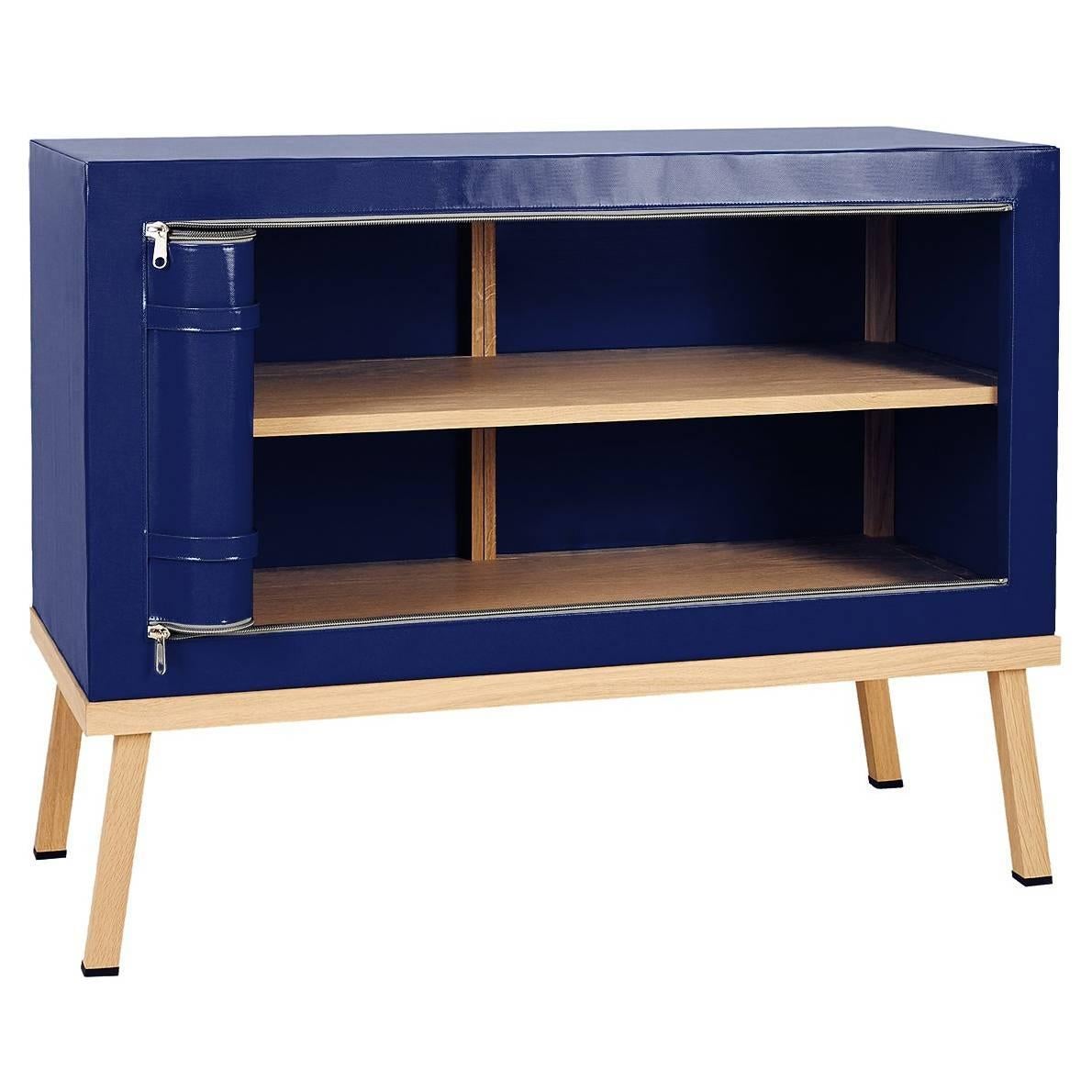 Visser and Meijwaard Truecolors Dresser or Credenza in Dark Blue PVC Cloth For Sale