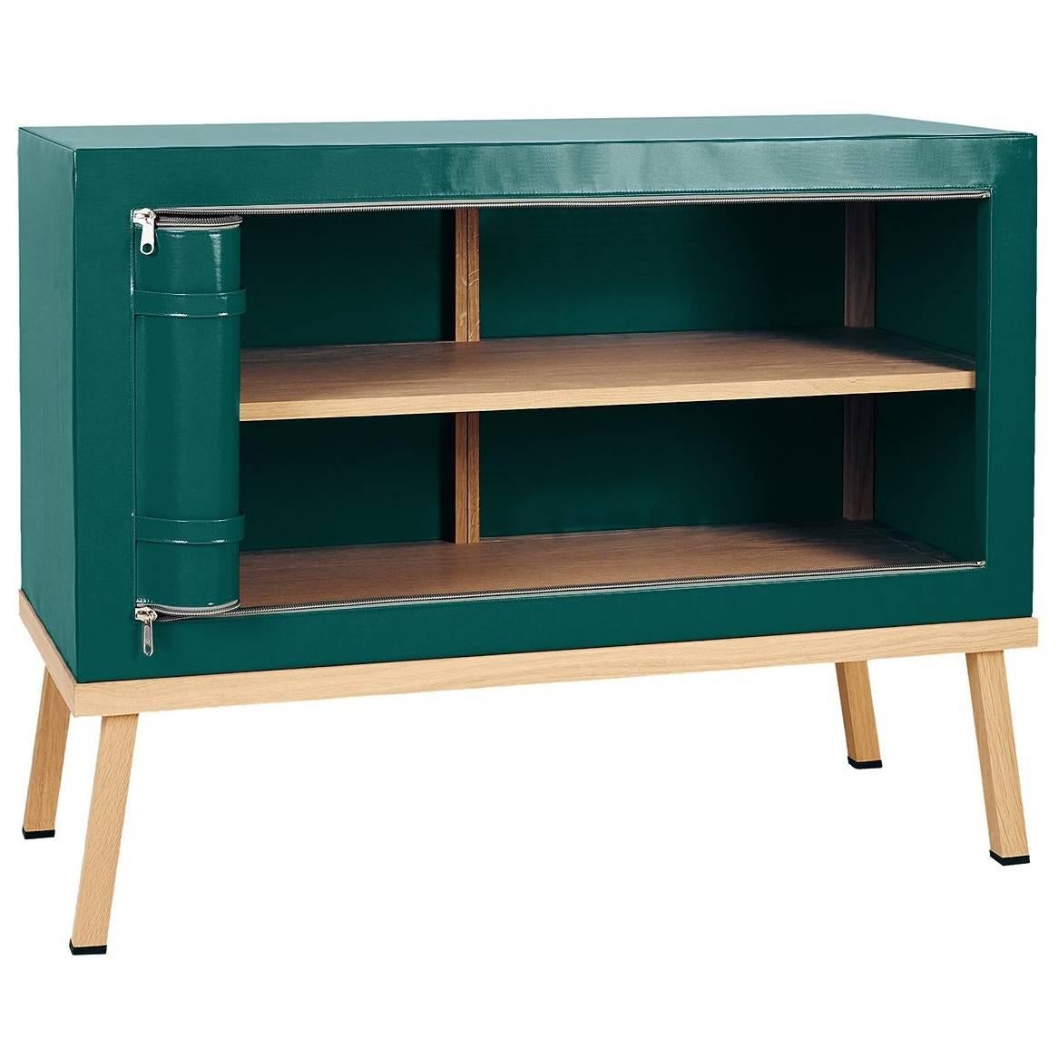Visser and Meijwaard Truecolors Dresser or Credenza in Green PVC Cloth For Sale
