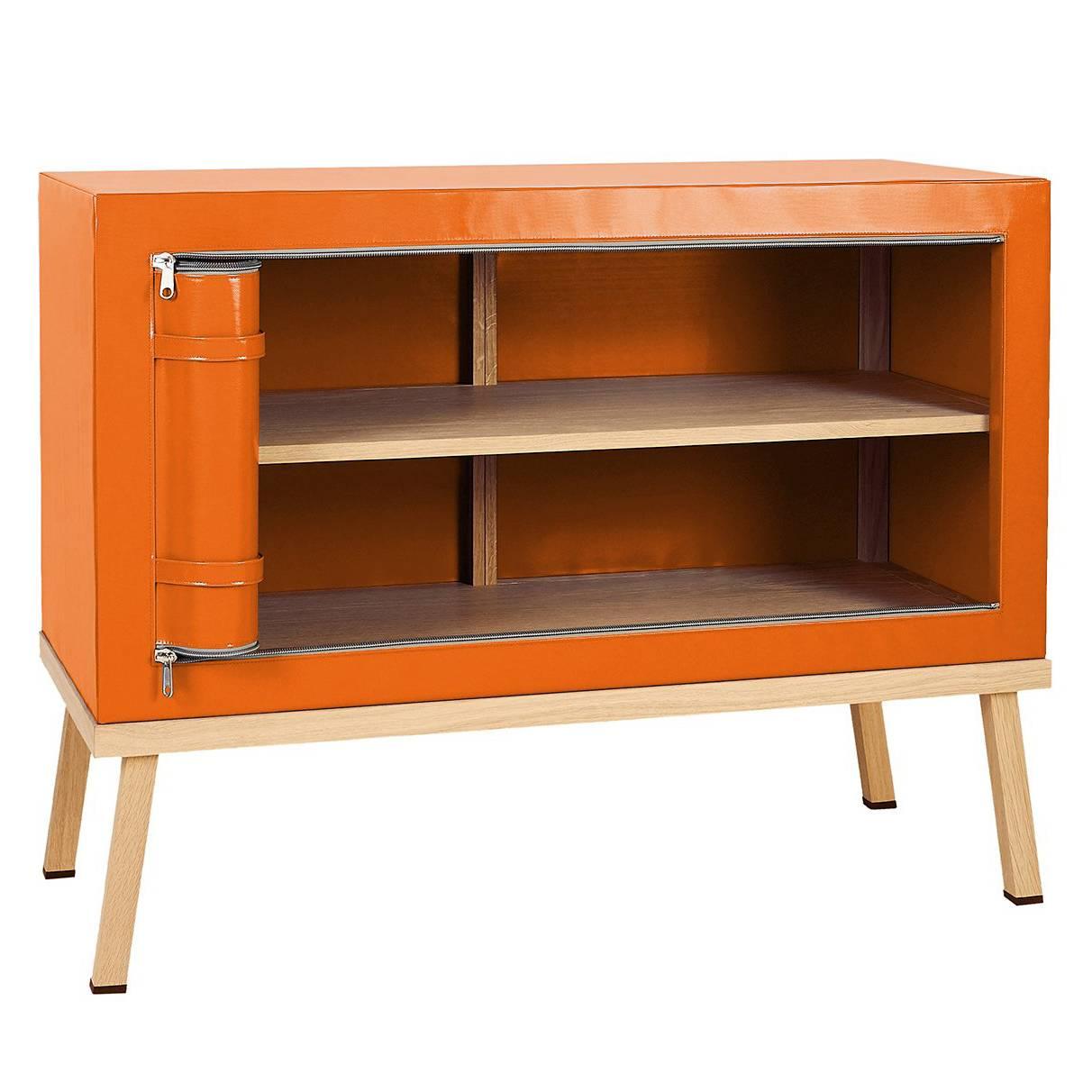 Visser and Meijwaard Truecolors Dresser or Credenza in Orange PVC Cloth For Sale