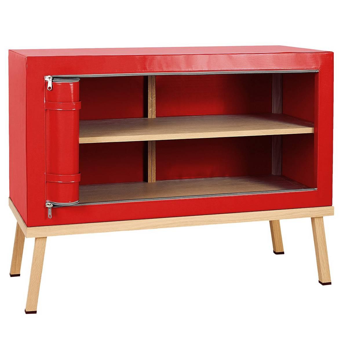 Visser and Meijwaard Truecolors Dresser or Credenza in Red PVC Cloth  For Sale