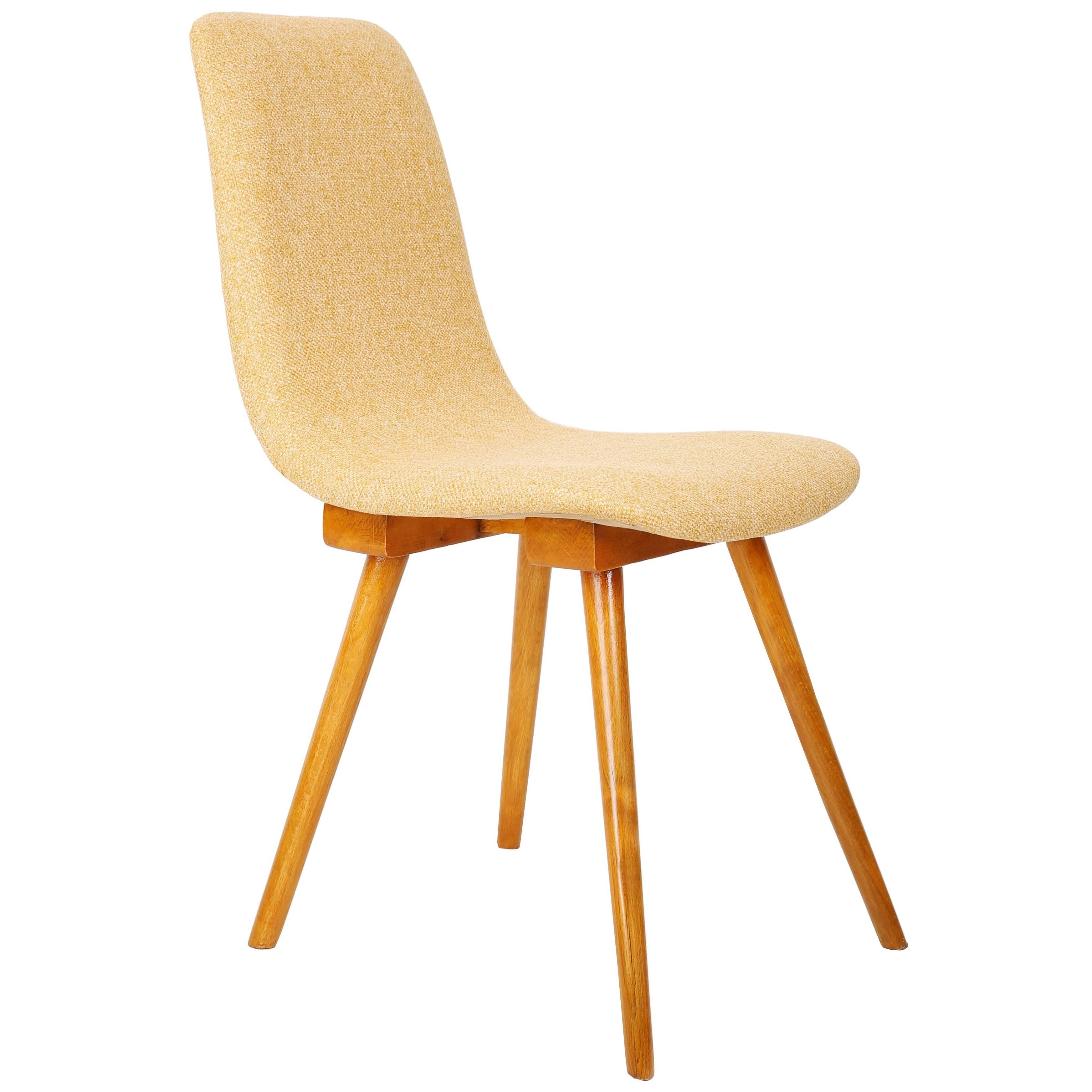 Yellow Mid Century Chair, Fameg Factory, Poland, 1960s. For Sale