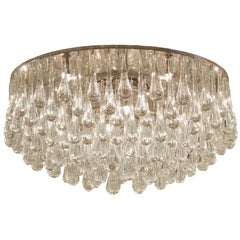 Retro Christoph Palme Crystal Teardrop Flush Mount Chandelier