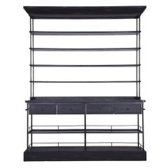Belgian Iron and Wood Open Shelving Cupboard